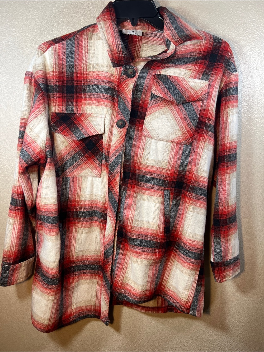 Women’s Red Plaid Utility Jacket